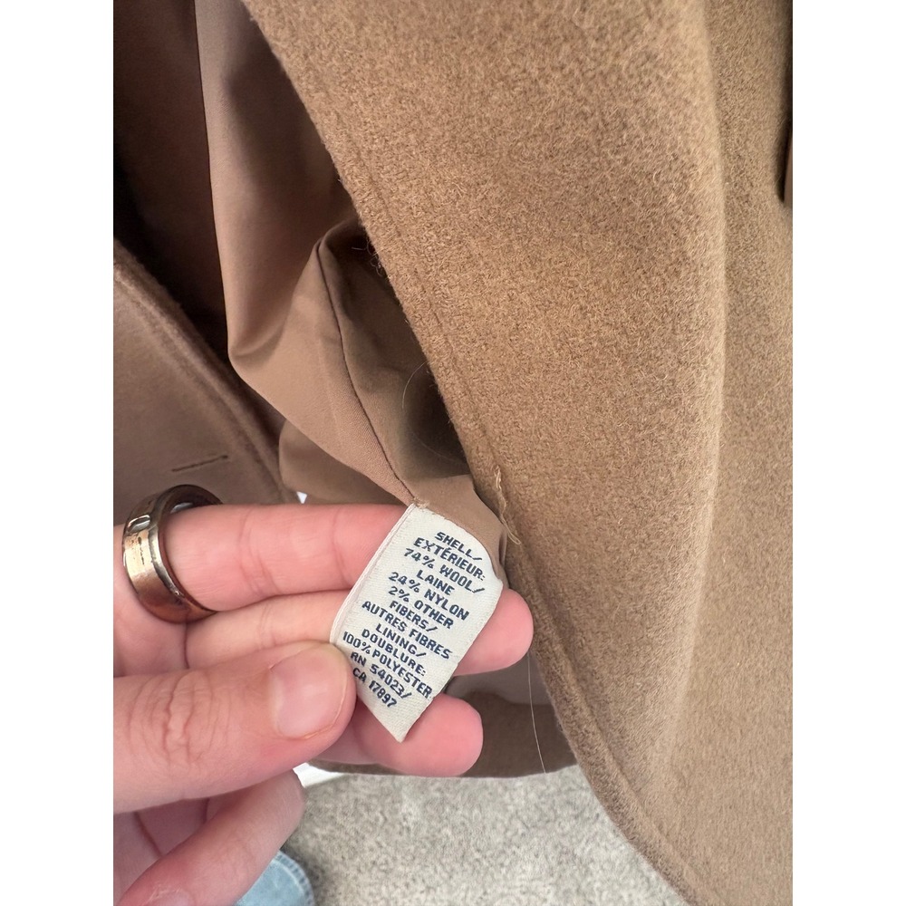 Women's Old Navy Tan Wool Blend Pea Coat – Size XL - Picture 4 of 6